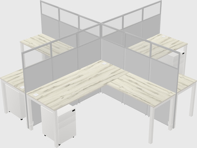 Shared l-shaped cubicles