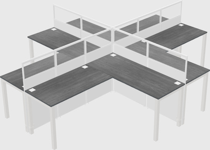 Shared l-shaped cubicles