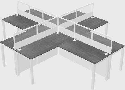Shared l-shaped cubicles