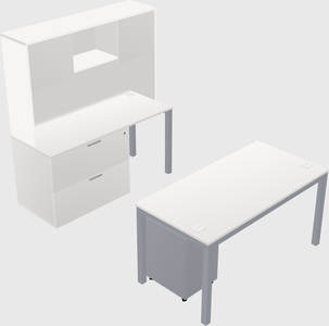 Parallel Desk + File Cabinet