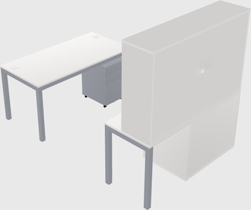 Parallel desk + file cabinet