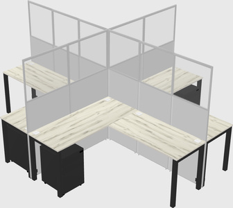 Shared l-shaped cubicles