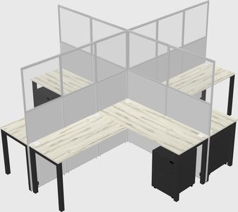 Shared l-shaped cubicles