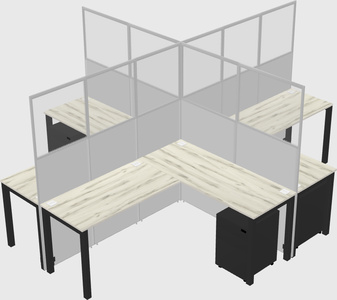Shared l-shaped cubicles