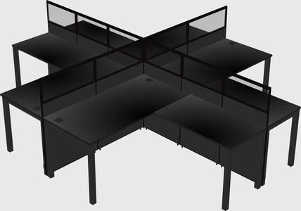 Shared l-shaped cubicles