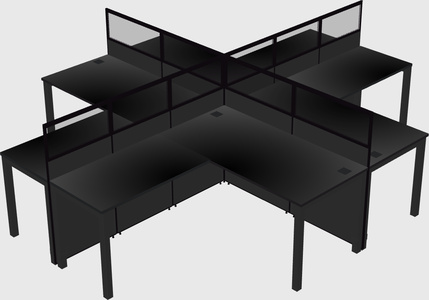 Shared l-shaped cubicles