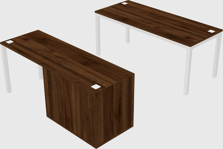 Parallel desk + file cabinet