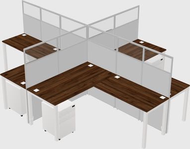 Shared l-shaped cubicles