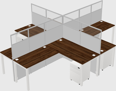 Shared l-shaped cubicles