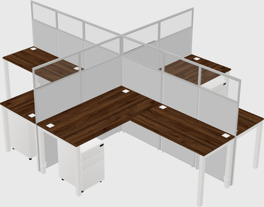 Shared l-shaped cubicles