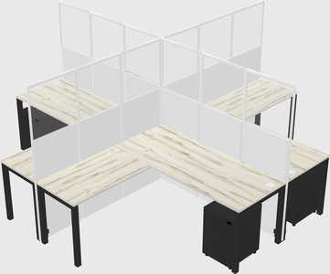 Shared l-shaped cubicles