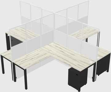Shared l-shaped cubicles