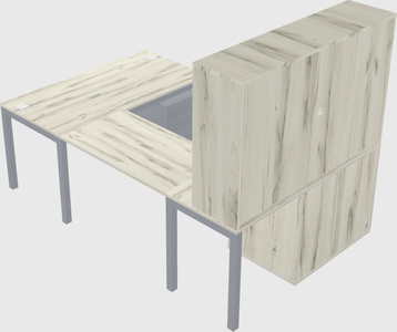 U-shaped desk + cabinet