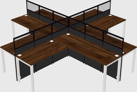 Shared l-shaped cubicles