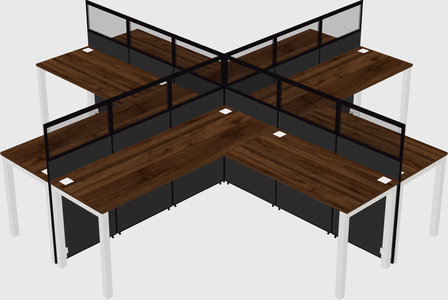Shared l-shaped cubicles