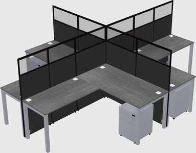 Shared l-shaped cubicles