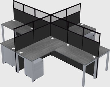 Shared l-shaped cubicles