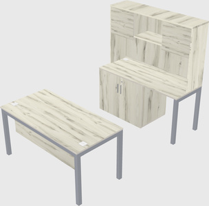 Parallel desk + cabinet