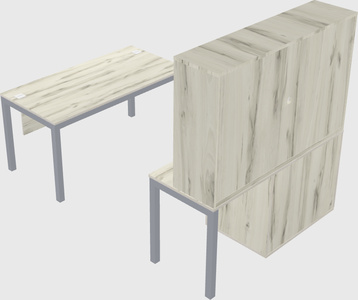 Parallel desk + cabinet