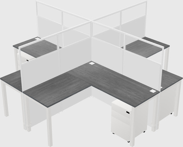 Shared l-shaped cubicles