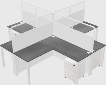 Shared l-shaped cubicles