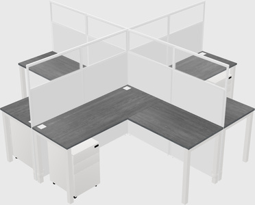 Shared l-shaped cubicles