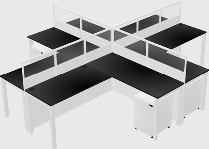 Shared l-shaped cubicles