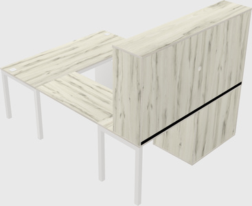 U-shaped desk + cabinet