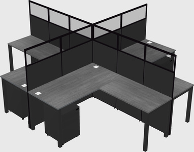 Shared L-shaped Cubicles