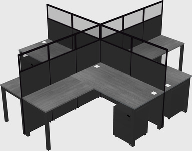 Shared l-shaped cubicles
