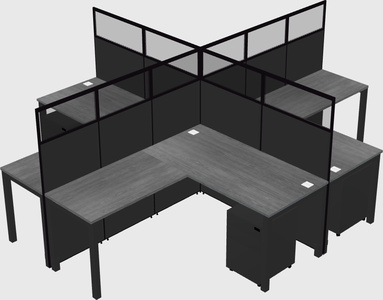 Shared l-shaped cubicles