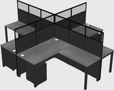 Shared l-shaped cubicles