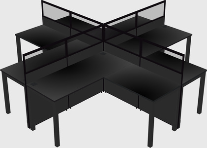 Shared l-shaped cubicles