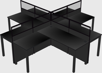 Shared l-shaped cubicles