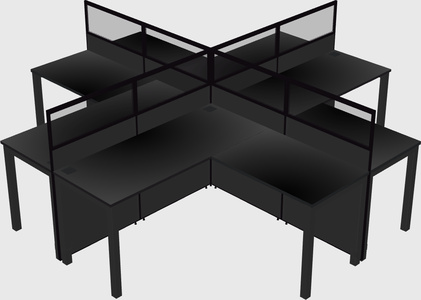Shared l-shaped cubicles