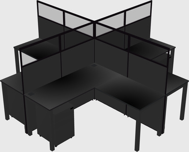 Shared l-shaped cubicles