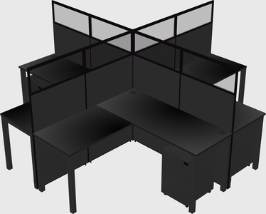 Shared l-shaped cubicles