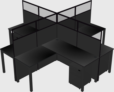 Shared l-shaped cubicles