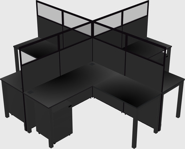 Shared l-shaped cubicles