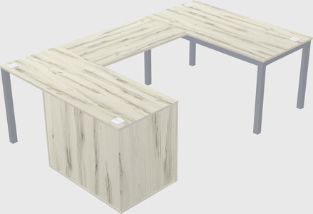 U-shaped desk + file cabinet