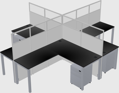 Shared l-shaped cubicles