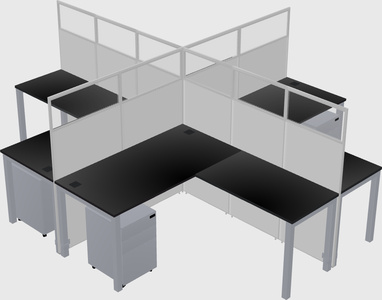 Shared l-shaped cubicles