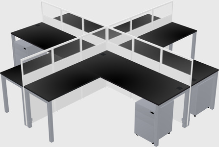 Shared l-shaped cubicles