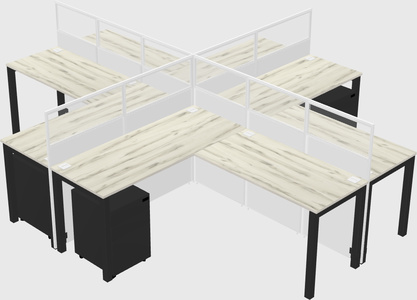 Shared l-shaped cubicles
