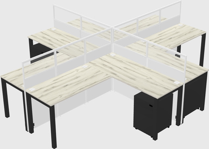 Shared l-shaped cubicles