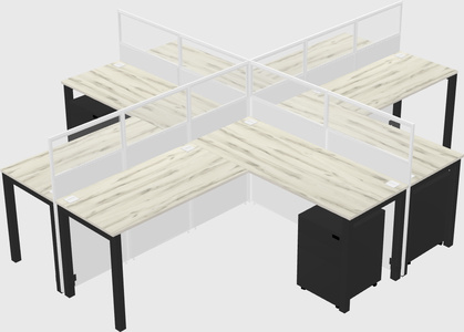 Shared l-shaped cubicles
