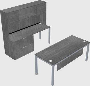 Parallel desk + file cabinet