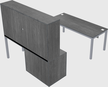 Parallel desk + file cabinet