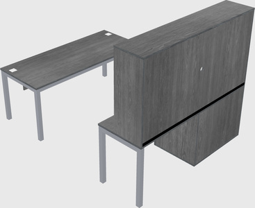 Parallel desk + file cabinet