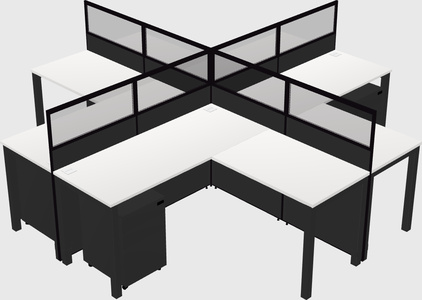 Shared l-shaped cubicles